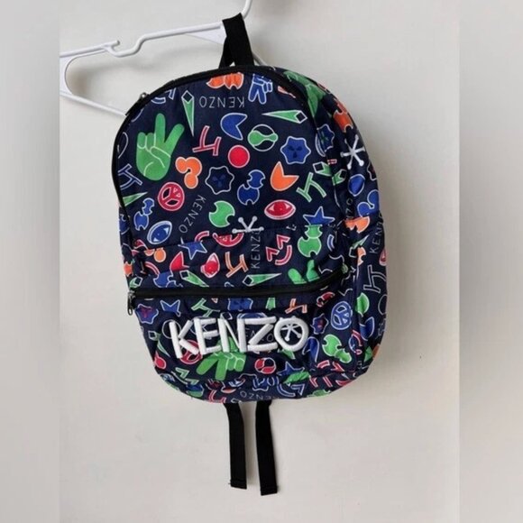 KENZO Navy Multi Colour Cotton Printed Satchel - Rare Edition - Picture 8 of 12